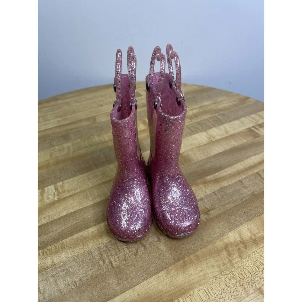 Western Chief Rain Boots‎ Abby Toddler Girls Sz 5 Lights Waterproof Glitter Pink